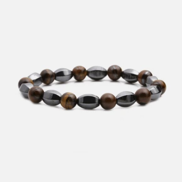 Tiger's Eye Magnetic Hematite Gemstone Beaded Bracelet Natural Reiki Healing NEW - Picture 5 of 7